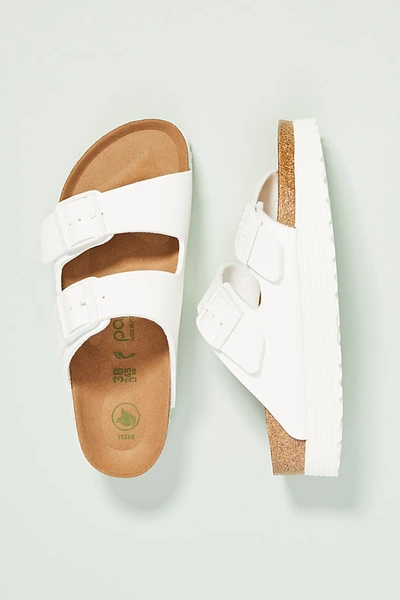 Shop Birkenstock Arizona Vegan Platform Sandals In White