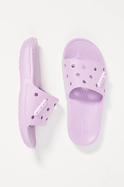 Shop Crocs Classic Slide Sandals In Purple