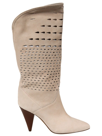 Shop Isabel Marant Lurrey Perforated Boots In White