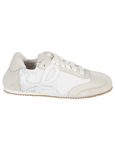 Shop Loewe Runner Ballerinas In White/crudo