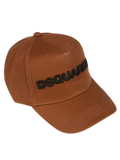 Shop Dsquared2 Logo Embroidered Baseball Cap In Brown/black