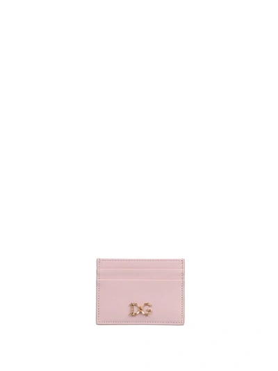 Shop Dolce & Gabbana Pink Card Holder In Cipria