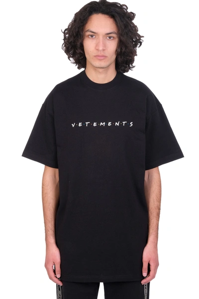 Shop Vetements T-shirt In Black Cotton