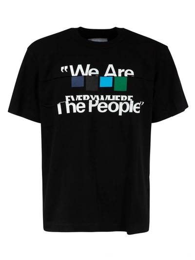 Shop Sacai The People Printed T-shirt In Black/white