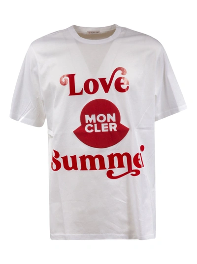Moncler Love Summer Short-sleeve T-shirt In White | ModeSens