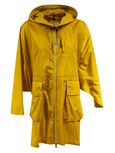 Shop Moncler Printseps Raincoat In Yellow