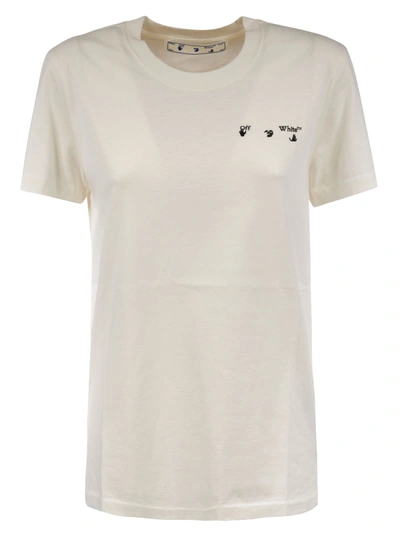 Shop Off-white Arrow Liquid Melt Castual T-shirt In Off White/nude
