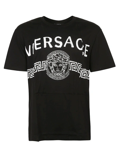 Shop Versace Huge Logo T-shirt In Black