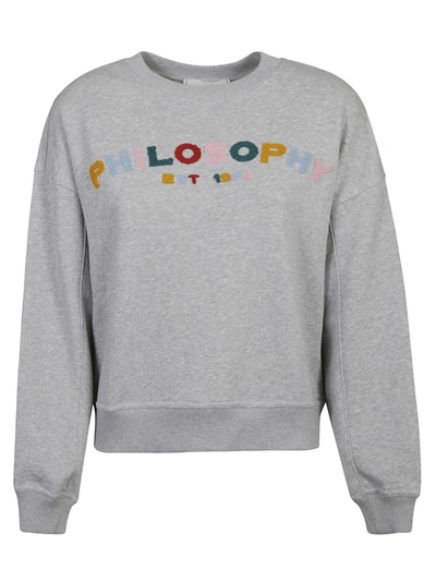 Shop Philosophy Di Lorenzo Serafini Logo Embroidered Sweatshirt In Grey