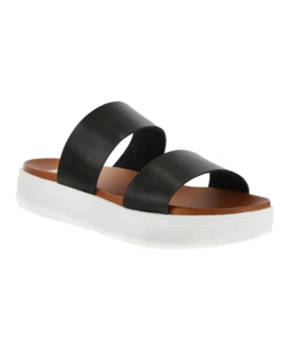 Mia Saige Platform Slide Sandal In Black
