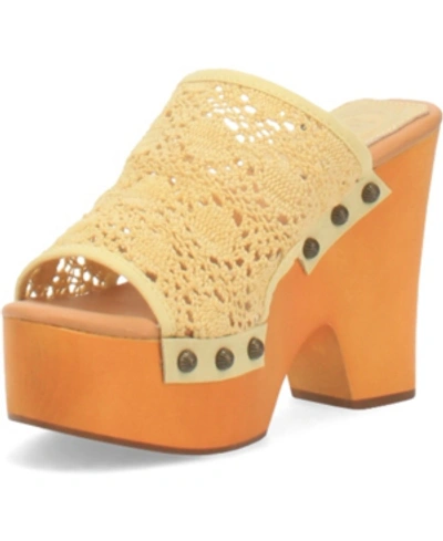 Shop Dingo Women's Crafty Leather Platform Sandals Women's Shoes In Yellow