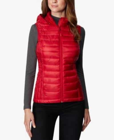 Shop 32 Degrees Hooded Packable Puffer Vest In Carmine Red