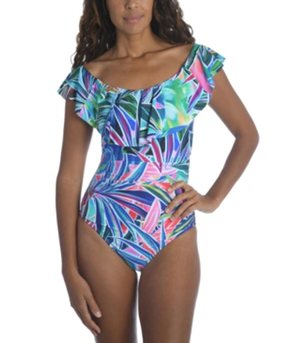 Shop La Blanca Off-the-shoulder One-piece Swimsuit Women's Swimsuit In Multi