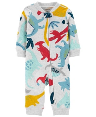 Shop Carter's Baby Boys Dinosaur Zip-up Footless Sleep And Play One Piece In White