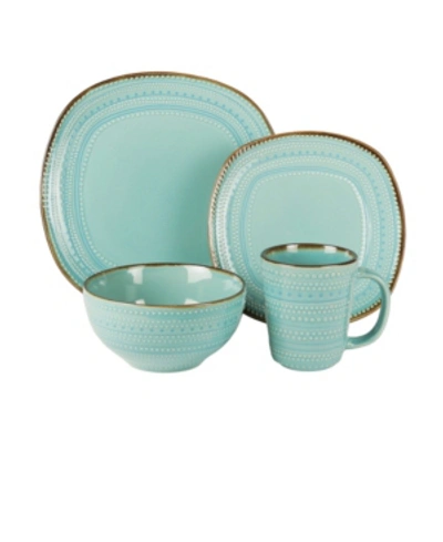 Shop Jay Imports Tallulah 16 Pc Dinnerware Set In Green