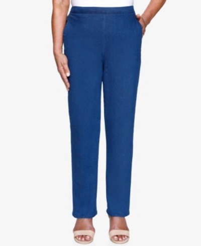 Shop Alfred Dunner Petite Lazy Daisy Proportioned Short Pull-on Pant In Medium Indigo