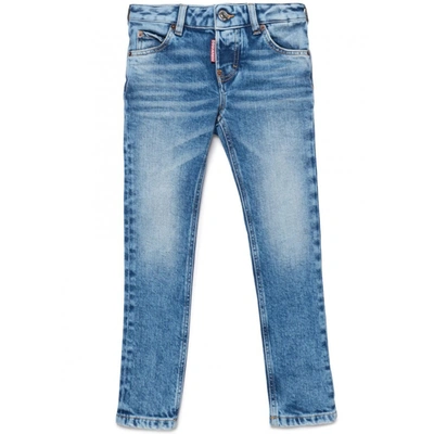 Shop Dsquared2 Caten Heated Skater Jeans In Blue