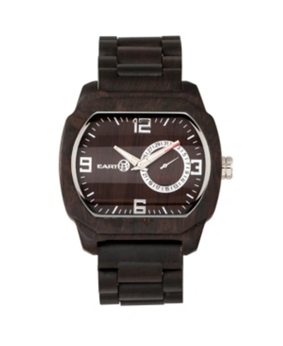 Shop Earth Wood Scaly Wood Bracelet Watch W/date Brown 46mm In Dark Brown