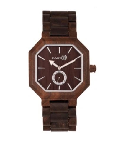 Shop Earth Wood Acadia Wood Bracelet Watch Brown 43mm In Dark Brown