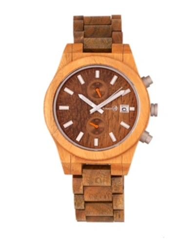 Shop Earth Wood Castillo Wood Bracelet Watch W/date Olive 45mm