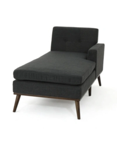 Shop Noble House Stormi Chaise In Dark Grey