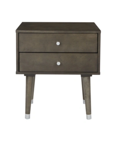 Shop Office Star Cupertino Side Table With 2 Drawers In Gray