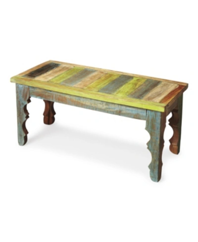 Shop Butler Rao Painted Wood Bench In Multi-colo