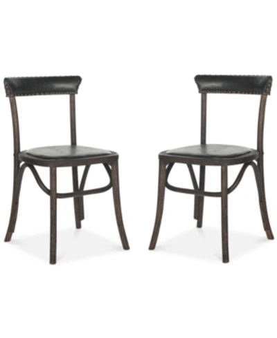 Safavieh Leaton Set Of 2 Dining Chairs In Antique Black
