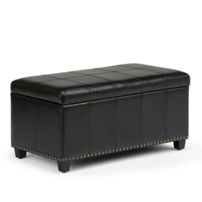 Simpli Home Closeout! Amelia Ottoman In Black