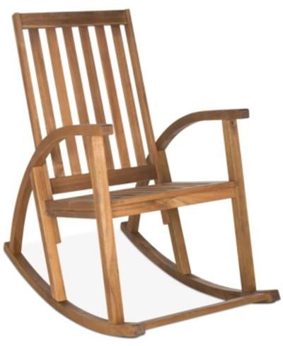 Shop Safavieh Troy Outdoor Rocking Chair In Brown