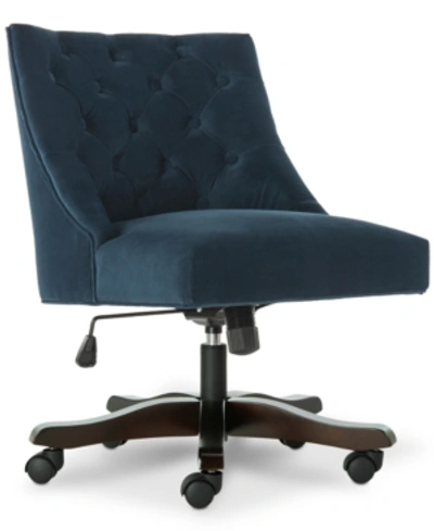 Safavieh Soho Tufted Velvet Swivel Desk Chair In Navy
