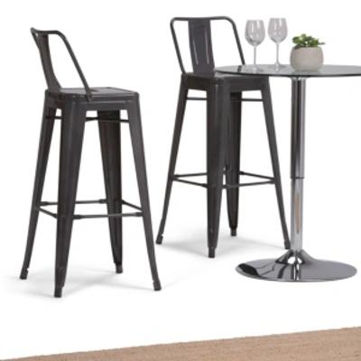 Shop Simpli Home Missing Swatches-set Of 2 Rayne Barstool In Silver