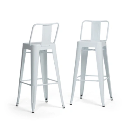Shop Simpli Home Missing Swatches-set Of 2 Rayne Barstool In White