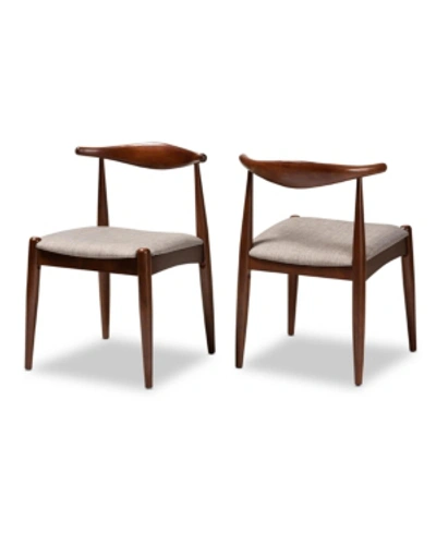 Furniture Amato Mid-century Modern Dining Chair, Set Of 2 In Light Grey