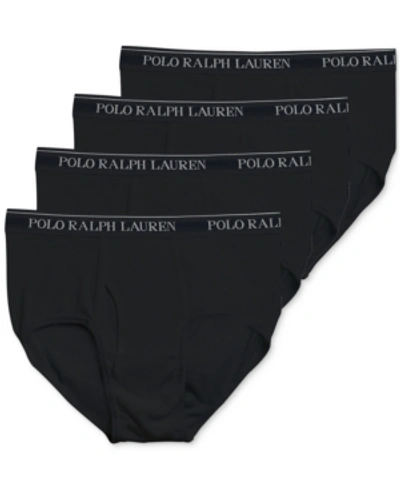 Shop Polo Ralph Lauren Men's 4-pk. Classic-fit Mid-rise Briefs In Black