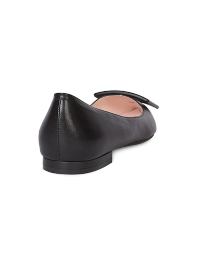 Shop Roger Vivier Gommettine Ball Leather Flats In Black