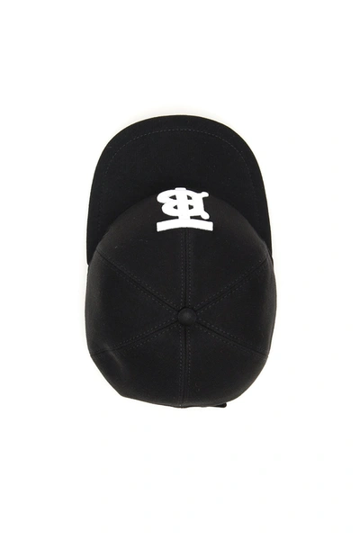 Shop Burberry Jersey And Check Baseball Cap In Black
