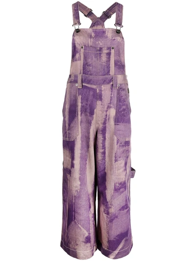 DIESEL TIE DYE PRINT DENIM DUNGAREES 