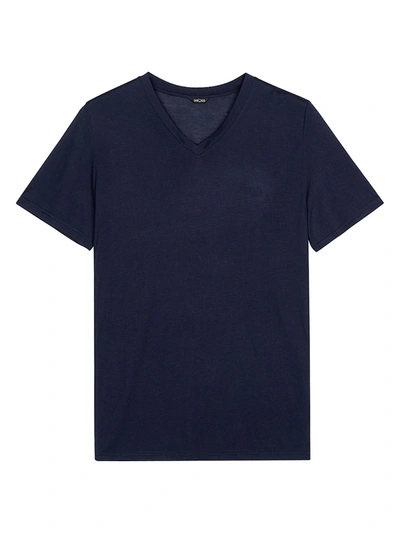 Shop Hom Men's Cocooning Short-sleeve Shirt In Navy