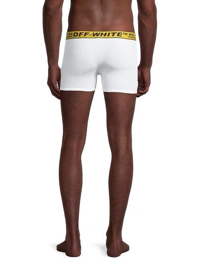 Shop Off-white Men's Stretch Cotton Boxer Shorts In White Yellow