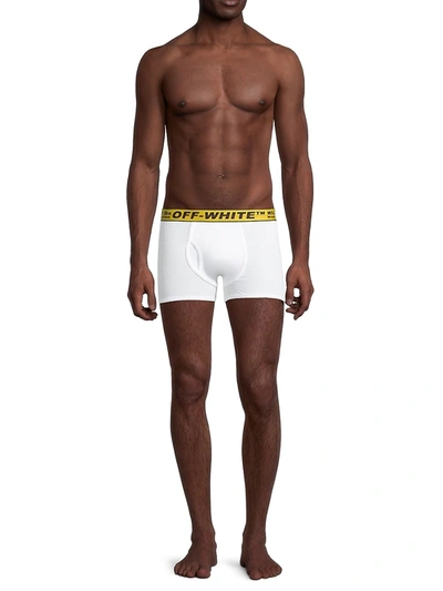 Shop Off-white Men's Stretch Cotton Boxer Shorts In White Yellow