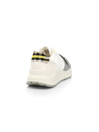 Shop Burberry Ramsey Low-top Sneakers In White Archive Yellow