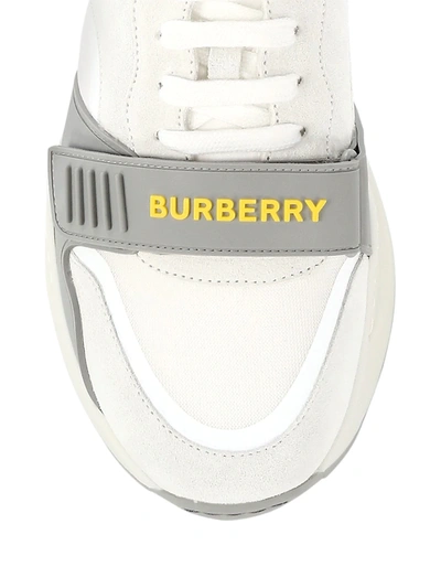 Shop Burberry Ramsey Low-top Sneakers In White Archive Yellow