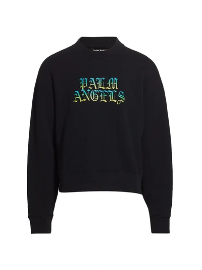 Shop Palm Angels Men's Hue Gothic Logo Sweatshirt In Black Multi