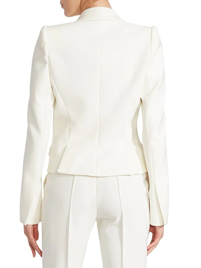 Shop Alexandre Vauthier One-button Cropped Blazer Jacket In White