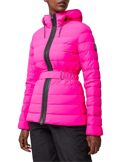Shop Mackage Women's Roselyn Belted Down Puffer Jacket In Fuschia