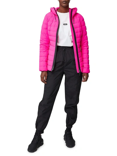 Shop Mackage Women's Roselyn Belted Down Puffer Jacket In Fuschia