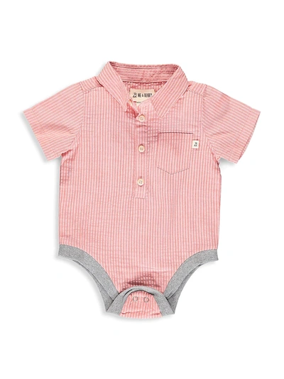 Shop Me & Henry Baby's Seersucker Short-sleeve Bodysuit In Orange