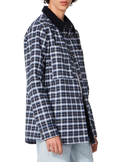 Shop Apc Tibo Plaid Jacket In Blue