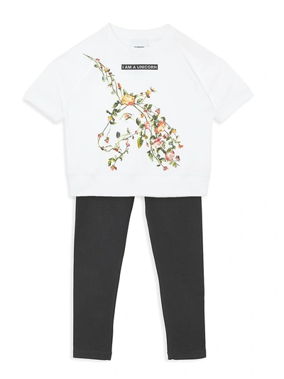 Shop Burberry Little Girl's & Girl's Pia Unicorn T-shirt In White